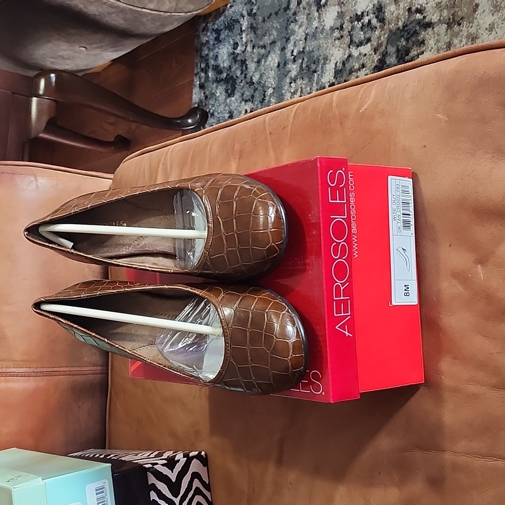 Aerosoles Wise Guy crocodile print heels